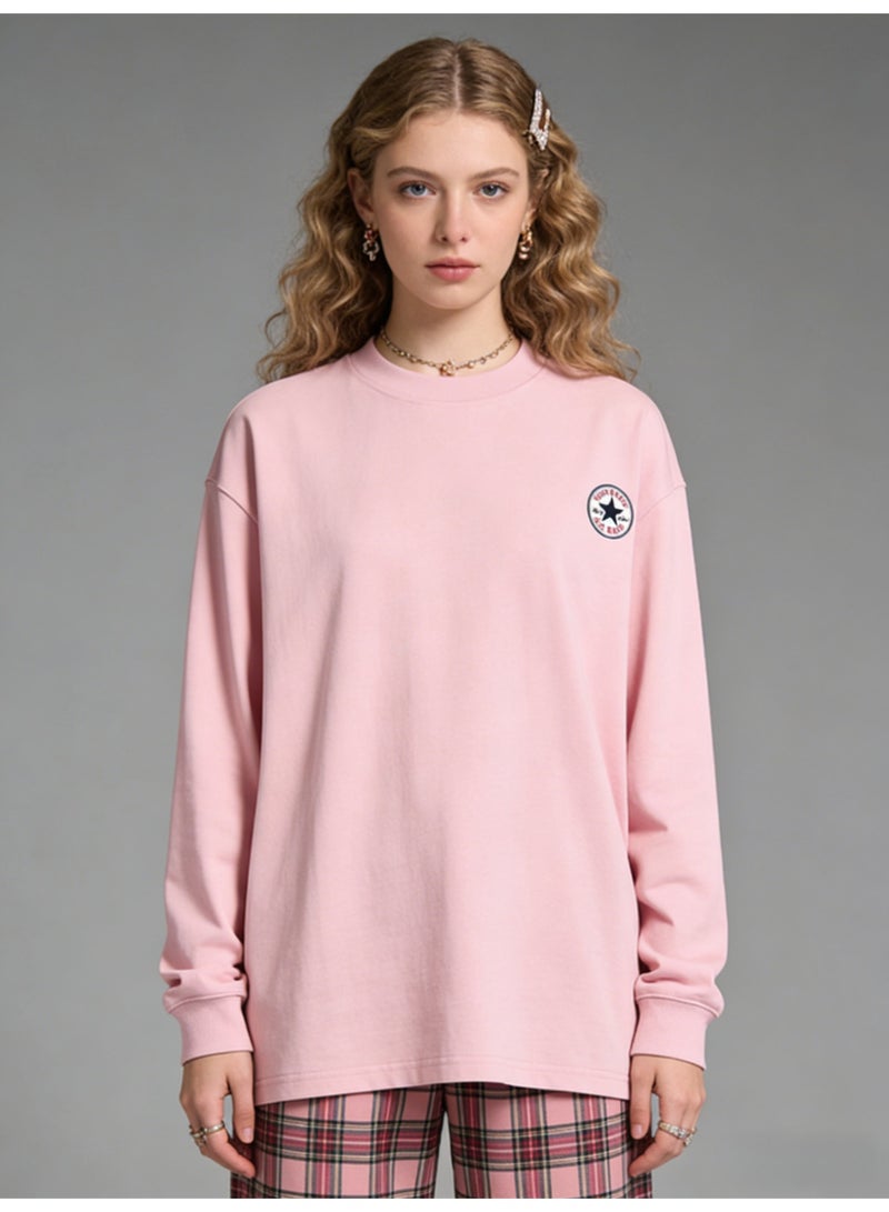 CONVERSE loose casual long-sleeved round neck T-shirt-suitable for both men and women, cotton sports shirt with logo, casual and fashionable street clothes in China. - Image 1